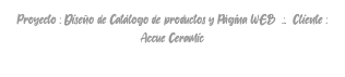 Proyecto : Diseño de Catálogo de productos y Página WEB .:. Cliente : Accue Ceramic